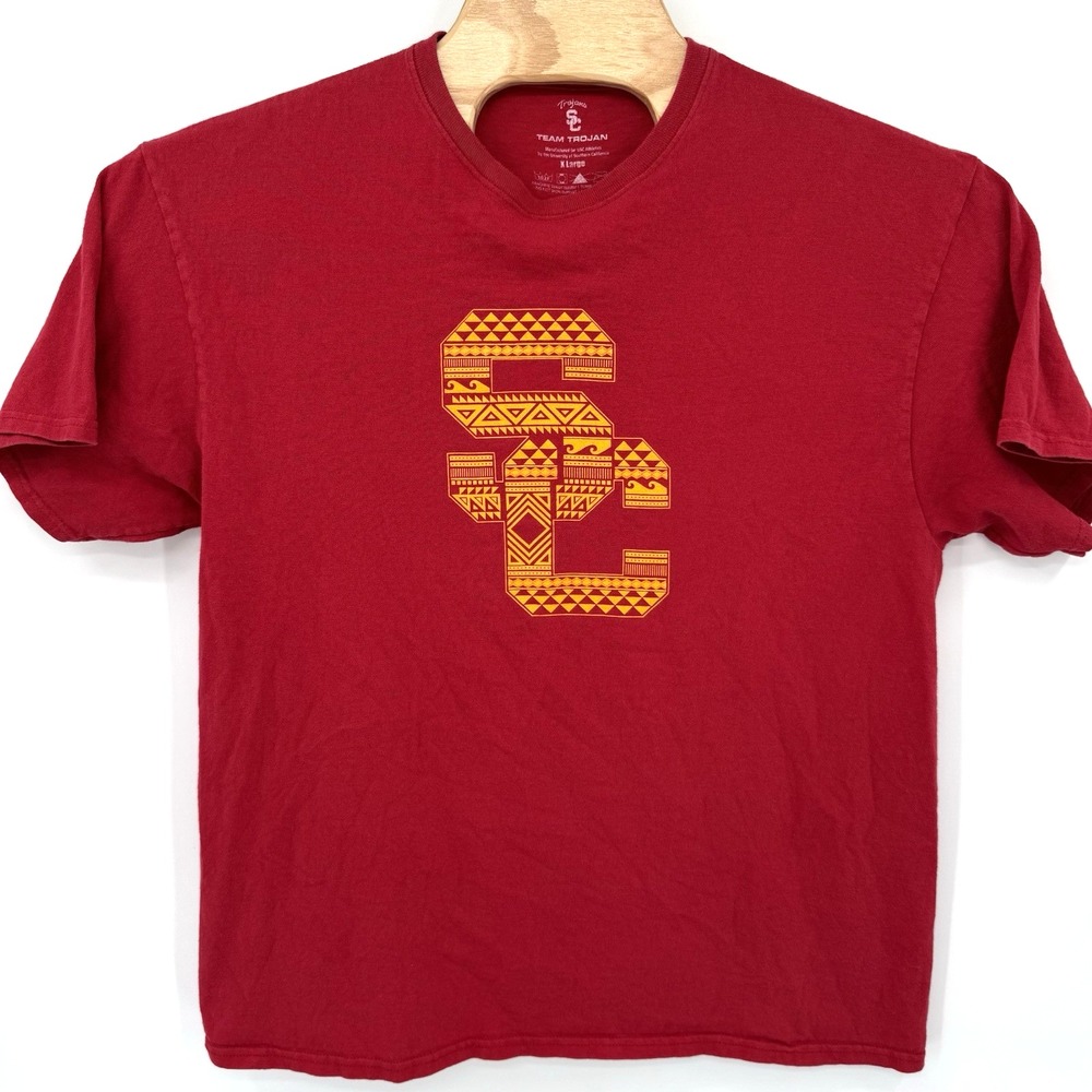 USC Trojans University of Southern California XL Aztec Y2K Shirt Red SC